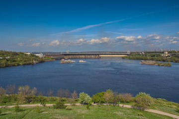 View of the Dnieper hydroelectric power plant  (DnieproGES)
