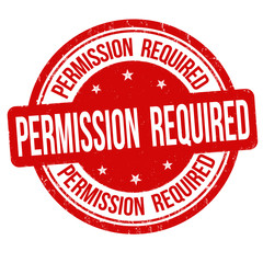 Permission required sign or stamp