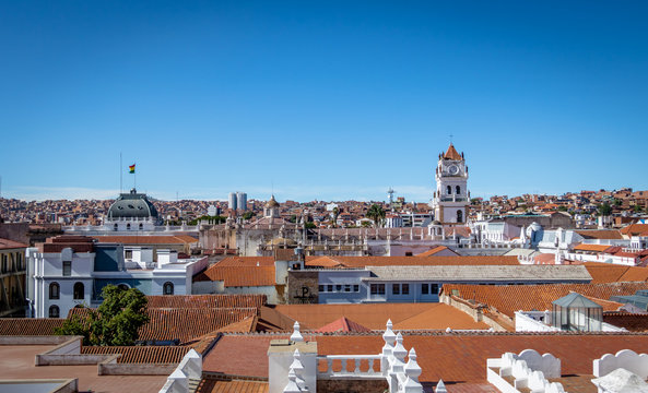 Aerial view of Sucre from San Felipe Neri Monastery Terrace - Sucre, Bolivia