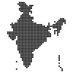 Fototapeta na wymiar Точечная, пиксельная карта индии. Векторная иллюстрация.