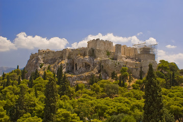 Fototapeta na wymiar The ancient Acropolis in Athens, Greece, sightseeing Greece