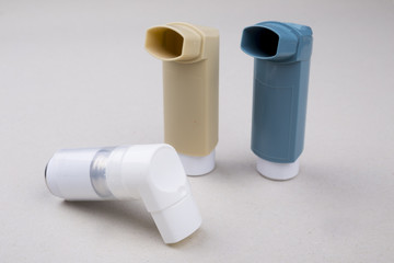 set of asthma inhalers