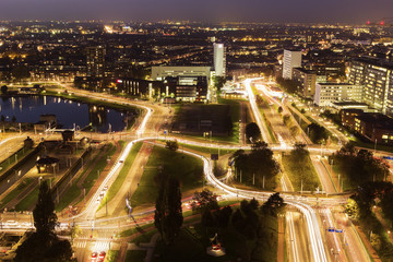 Fototapeta na wymiar Aerial panorama of Rotterdam
