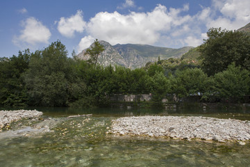 Naklejka na ściany i meble Aheron river, Thesprotia, Epirus, Greece