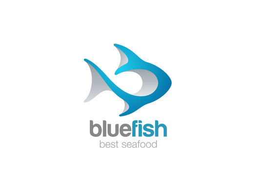 Fish Logo 3D Seafood restaurant menu store shop Tuna icon