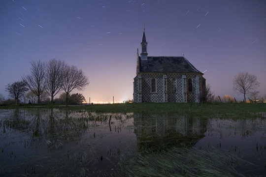 Nocturnal landscape of Chapelle des marins