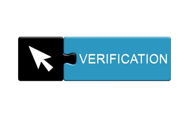 Fototapeta Niebieski przycisk, ikona z napisem verifikation obraz