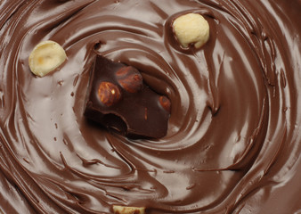 Melted chocolate background / melting chocolate/ chocolate background