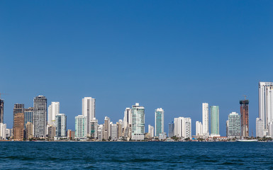 Fototapeta na wymiar Skyline von Cartagena de Indias. Kolumbien. Karibikküste.