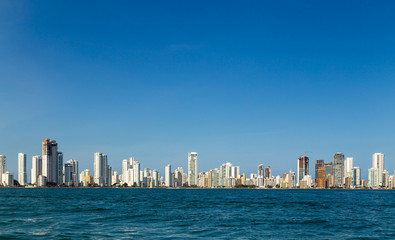 Fototapeta na wymiar Skyline von Cartagena de Indias. Kolumbien. Karibikküste.