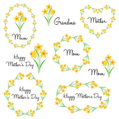 happy mother's day with daffodils