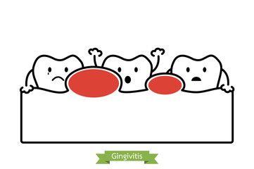 gingivitis - cartoon vector outline style