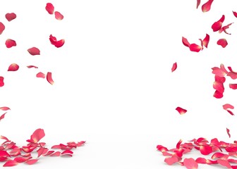 Rose petals fall to the floor