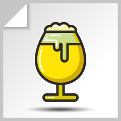 Beer icon for alcohol beverage menu. Vector Isolated flat colorfull illustration.