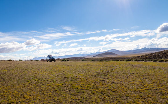 Off-road vehicle in Bolivean altiplano - Potosi Department, Bolivia