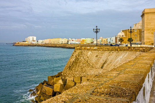 Cadiz sea front view, Spain
