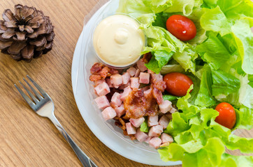 Ham and becon salad