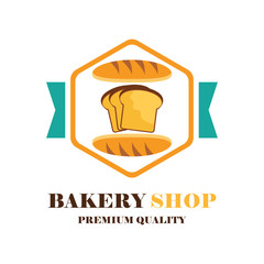 bakery logo with text space for your slogan / tagline, vector illustration