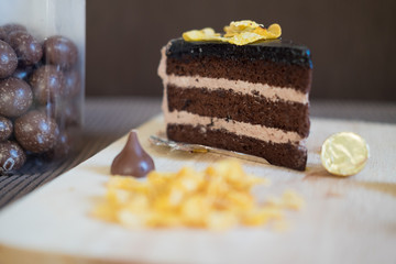 Piece of chocolate cake