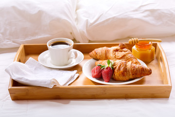 breakfast tray served in bed
