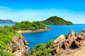 Obraz premium Sea view from gulf of Thailand with mountain