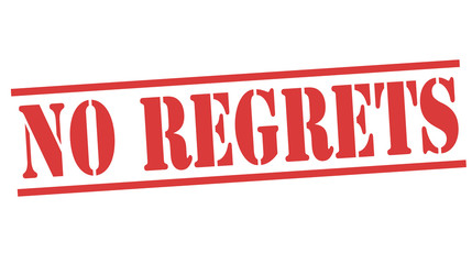 Grunge rubber stamp with text No Regrets