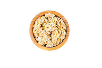 shelled walnuts on a white background