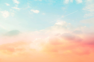 A soft sky with cloud background in pastel color	 - 145467827
