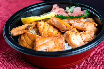 japanese food Salmon Chirashi Rice Bowl