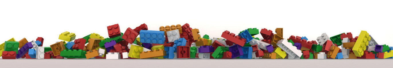 Plastic building blocks - obrazy, fototapety, plakaty