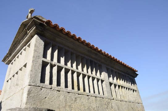 Stone Galicia granary in Combarro, Spain
