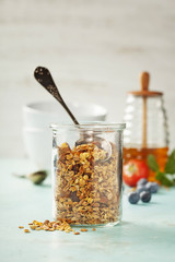 Homemade granola breakfast