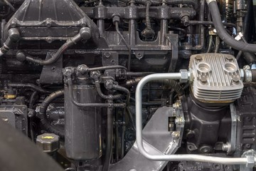 Closeup photo of a clean motor block