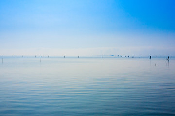 Goro port view.Po Delta wetlands landmark, Italy