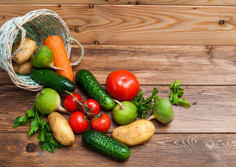  Composition with variety of fresh organic vegetables 