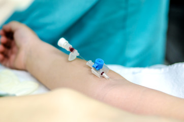 Peripheral venous catheter for intravenous infusion.