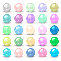 Illustration set of pearls of different colors for your design