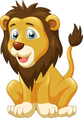 Cute lion king cartoon. Vector illustration