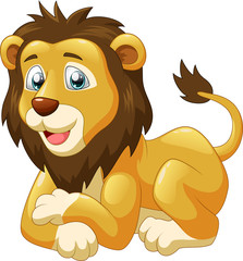Cute lion cartoon. Vector illustration