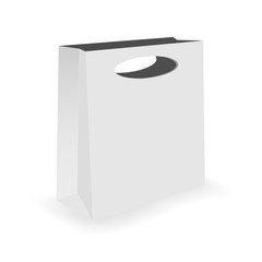 Empty shopping bag isolated on white background. Vector illustration