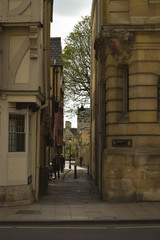 Straße, England, Eng, Alt, Oxford, Architektur, grau, gelb