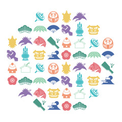 正月素材　08　円カラフル