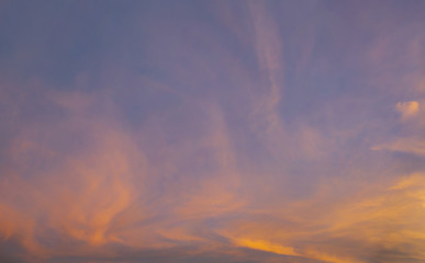 Colorful sunset sky background.