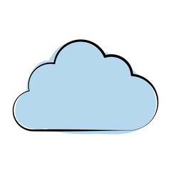 Cloud icon over white background. vector illustration