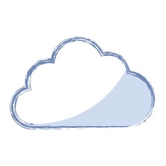 Cloud icon over white background. vector illustration