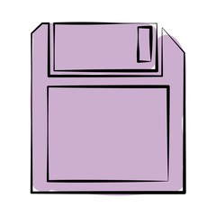 diskette icon over white background. vector illustration
