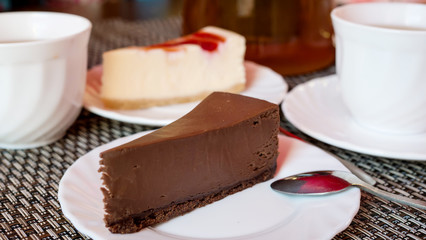 chocolate cheesecake slice