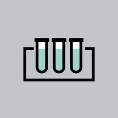 tube test laboratory line icons vector illustration design