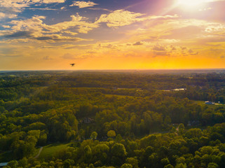 drone sunset