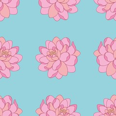 Pink flowers. Vector seamless pattern for design